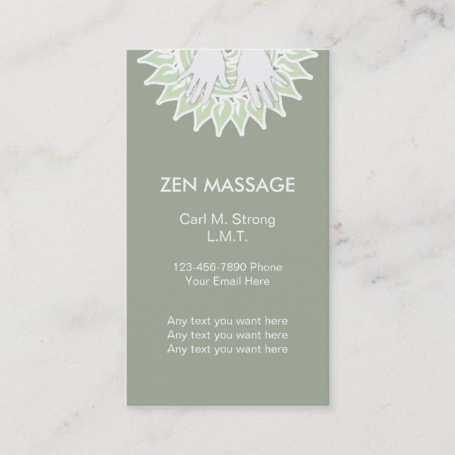 Zen Massage Cartões de visitas (Frente)