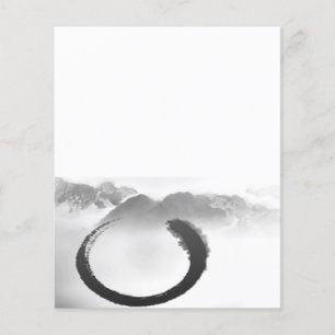Zen tranquilo Enso das montanhas da aguarela de