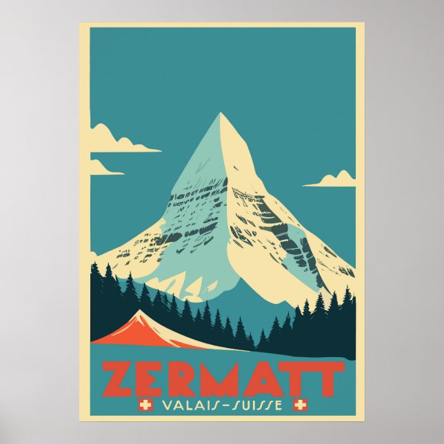 Zermatt,Matterhorn,Switzerland,Ski Poster (Frente)