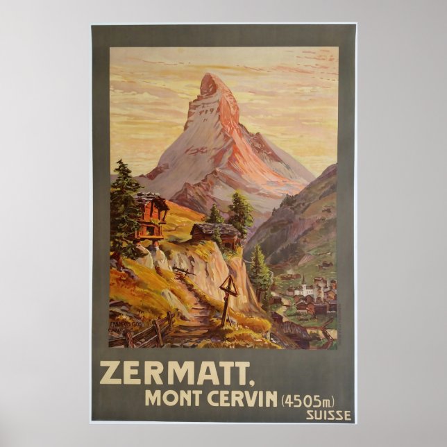 Zermatt,Mont Cervin,Suiça,Ski Poster (Frente)