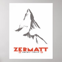 Zermatt, Valais, Suiça, Poster de Esqui