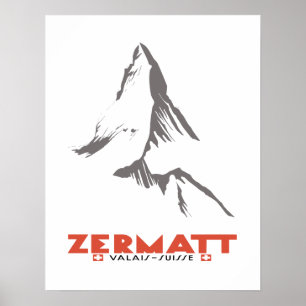 Zermatt, Vancôver, suiça, poster do esqui