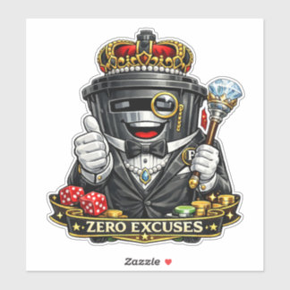 Zero Desculpas - Adesivo à Prova d'Água para Lixei