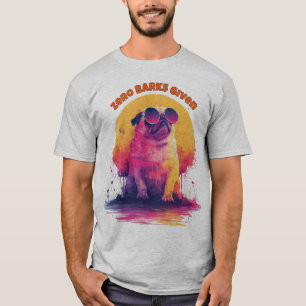 Zero Latidos Dados Camiseta Divertida de Pug Ret