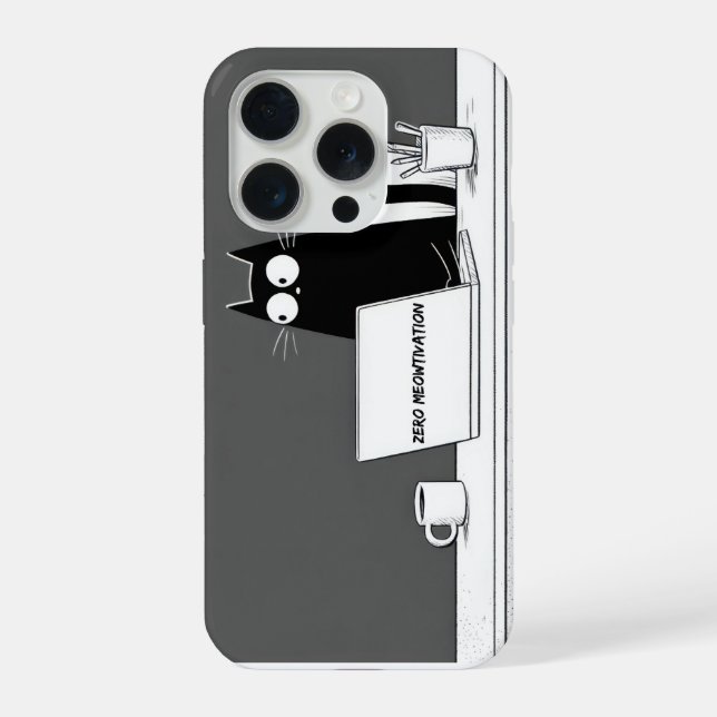 Zero Meowtivation Cat – Funny Lazy Work Cartoon (Verso)