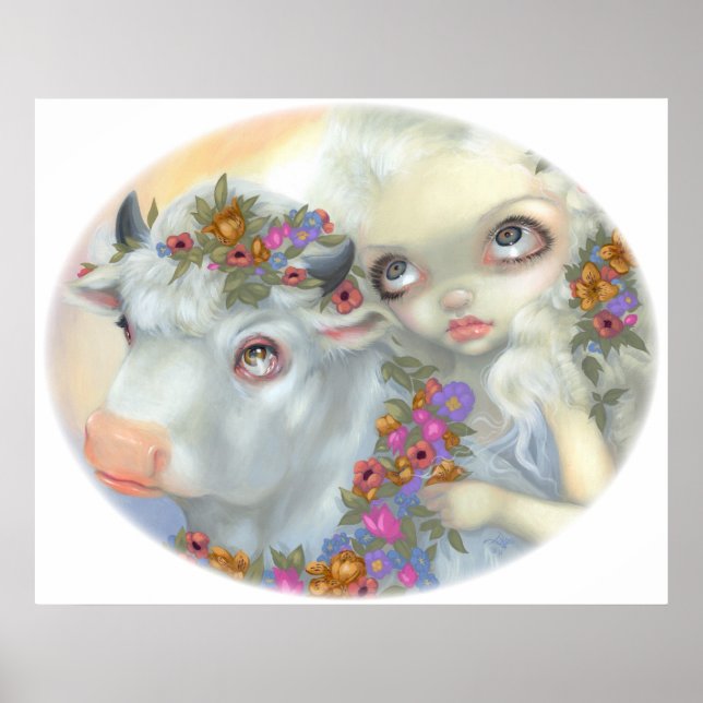 Zeus e Europa ART IMPRESSÃO baixou touro mitológic (Frente)