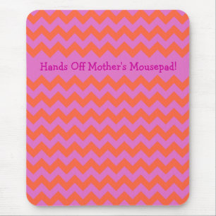 Zigzag Mousepad Personalizado, Magenta Orange Chev