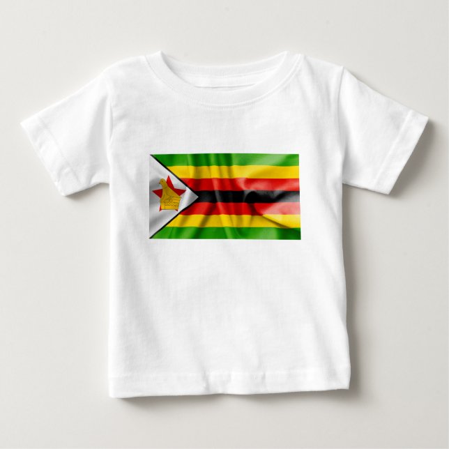 Zimbabwe Flag Baby Fine Jersey T-Shirt (Frente)