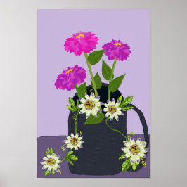 Zinnia e Poster de maracujá