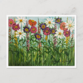 Zinnia, Margarida, Flores de Áster Cartão Postal