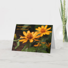 Zinnias alaranjados florais, bonito, cartão da