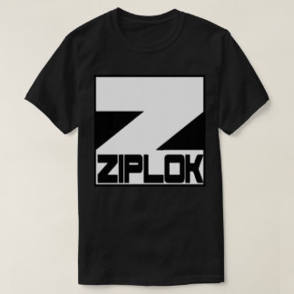 Ziplok - logotipo branco - t-shirt preto
