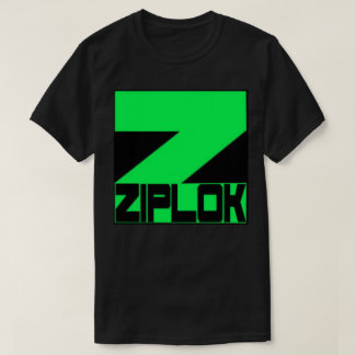 Ziplok - logotipo verde de néon - t-shirt preto