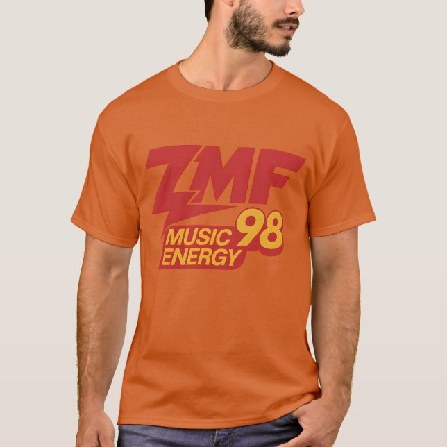 ZMF 98 Music Energy T-Shirt - Bold Retro Radio Pow (Frente)