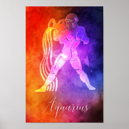Zodiac: Aquarius Colorful Candy Colors Poster