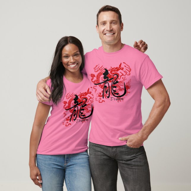 Zodiac Dragon em camiseta Kanji Burnout (Unissex)
