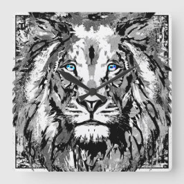 Zodiac Leo Cinza Retrato de Leão - Relógio de Leão