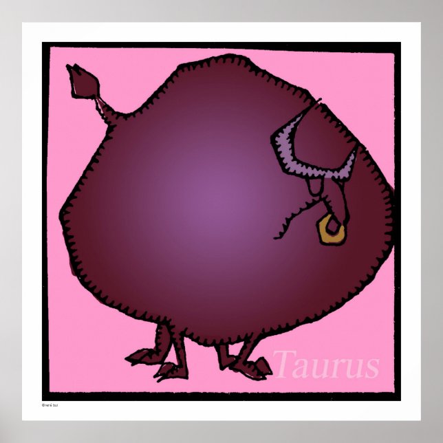 Zodiac Sinaliza Taurus Aniversário grande Poster 3 (Frente)