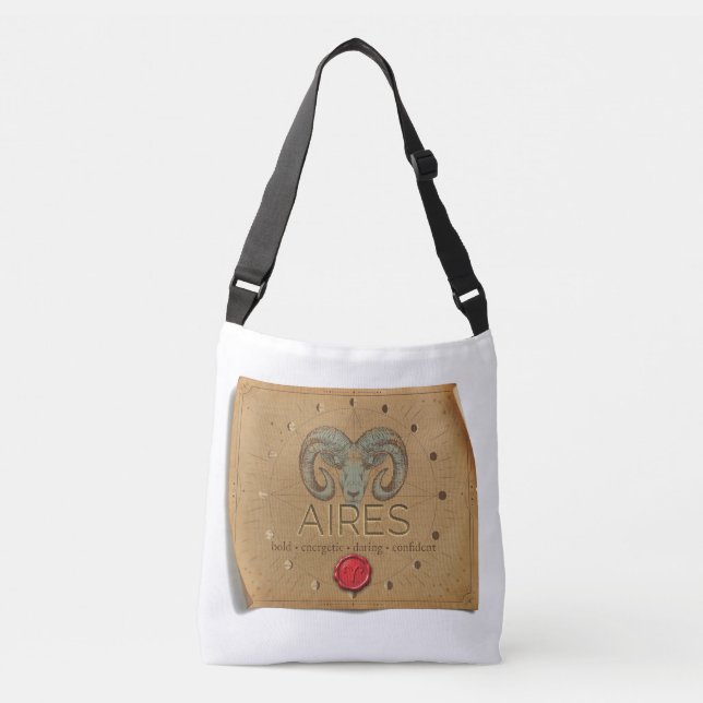 Zodíaco - Áries - Bolsa Tote transversal (Frente)