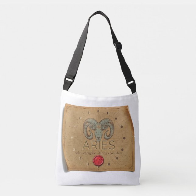Zodíaco - Áries - Bolsa Tote transversal (Frente)