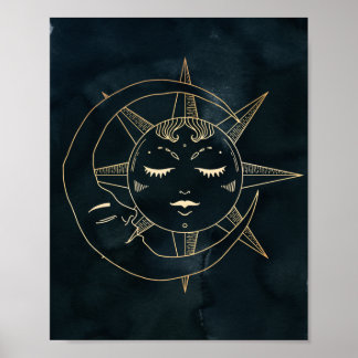 Zodíaco, Astrologia, Estrelas do Sol da Lua Poster