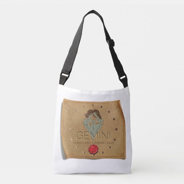 Zodíaco - Gêmeos - Bolsa Tote transversal (Frente)