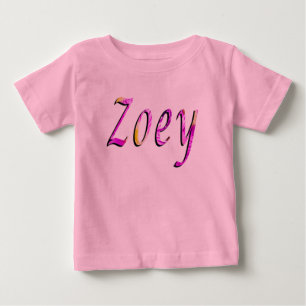 Zoey, Nome, Logotipo, Camiseta Rosa Bebê