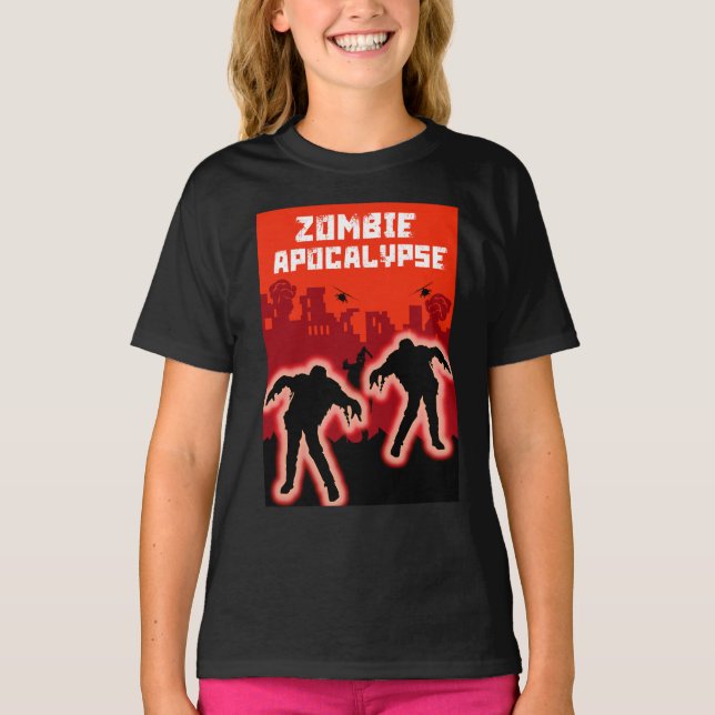 Zombie Apocalypse Kids Camisa (Frente)