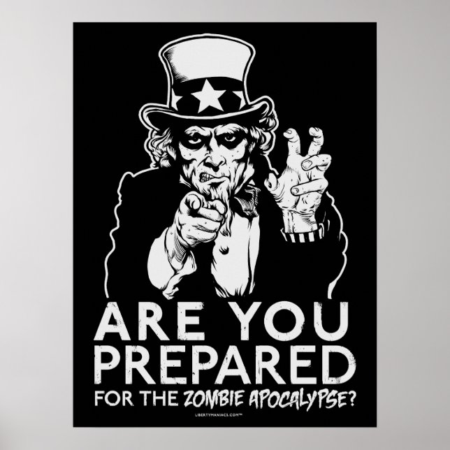 Zombie Apocalypse Tio Sam Poster (Frente)