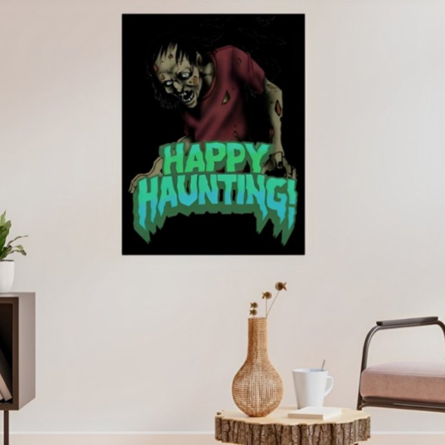 Zombie Assombrada Em Felizes Posters De Halloween  (Criador carregado)