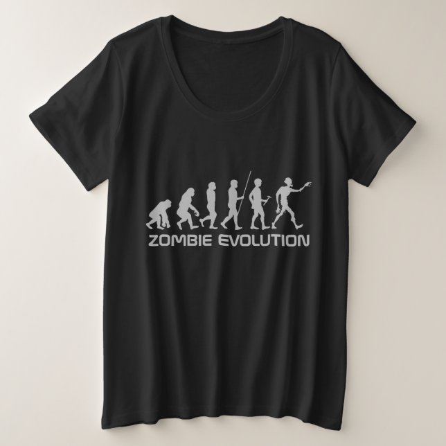 Zombie Evolution texto personalizado camisas e jaq (Frente do Design)