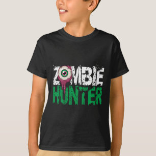 Zombie Hunter Halloween Traga Uma Camisa Cuja Arma