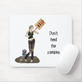 Zombie Pin Up Girl Protest II Mouse Pad
