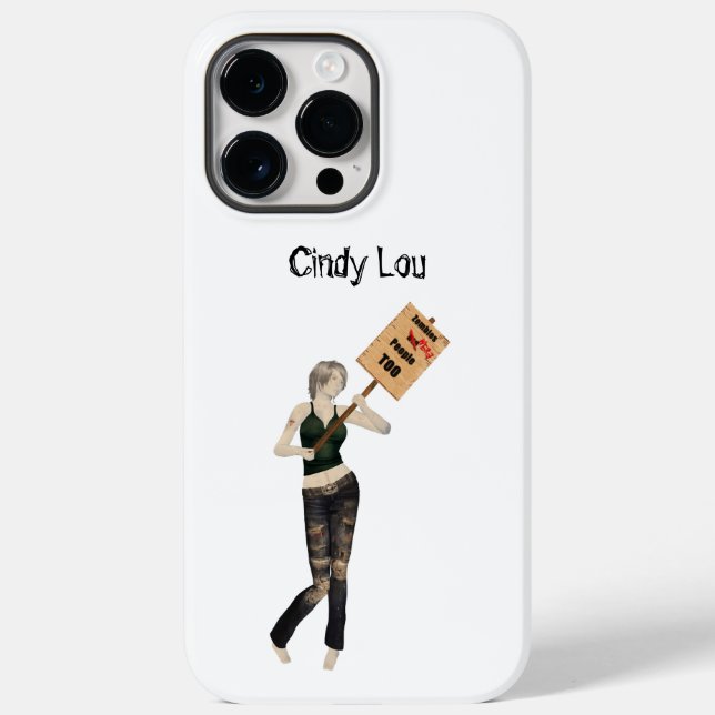 Zombie Pin Up Girl Protesto Eu Celular Capa de tel (Verso)