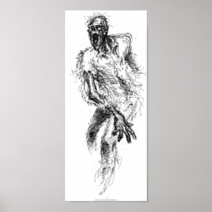 Zombie Sketch Poster Impressão