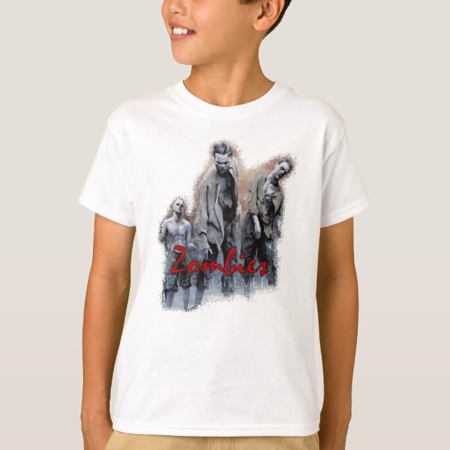 Zombies garotos engolem camisa (Frente)