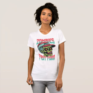 Zombies Odeiam Fast Food Camiseta Feminina de Ha