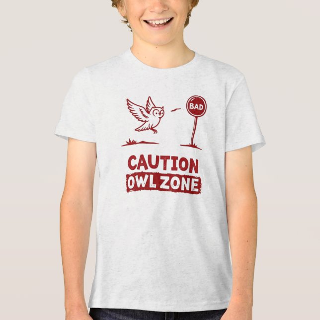 Zona de Coruja de Cuidado - Design de Camisa T de  (Frente)