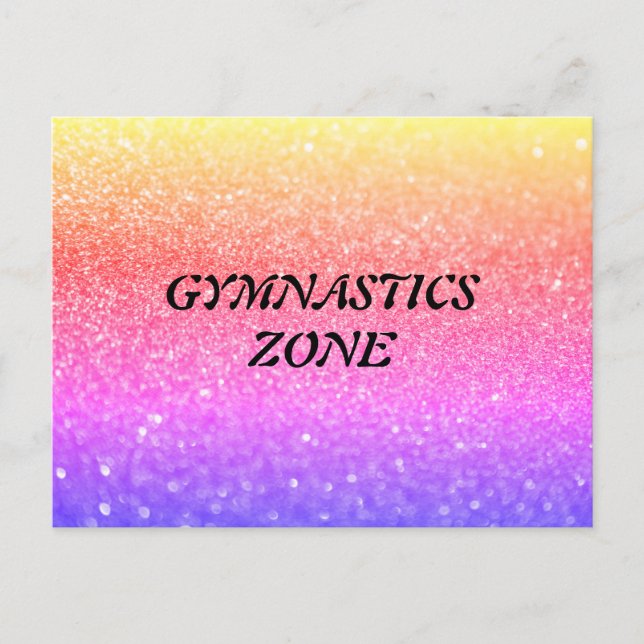 Zona de Ginástica Arco-íris Brilho Cartão Postal (Frente)
