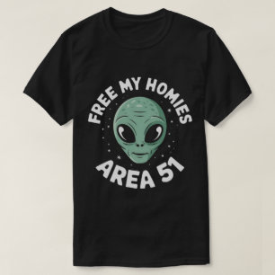 Zona livre TA24-Alienígena 51 T-Shirt engraçado