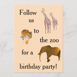 Zoo Themed Convites de festas de aniversários