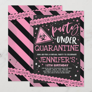 Zoom Virtual do Convite de aniversário de quarent