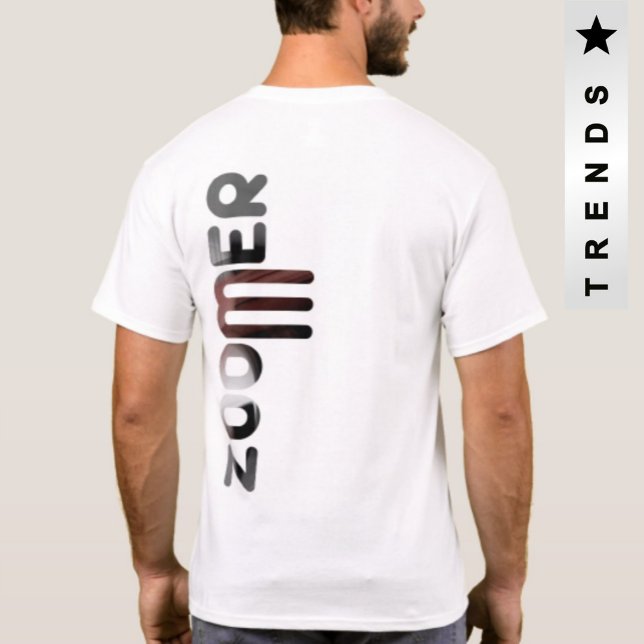 ZOOMER Back Impressão T-Shirt Trend Abstrato Powde (Criador carregado)