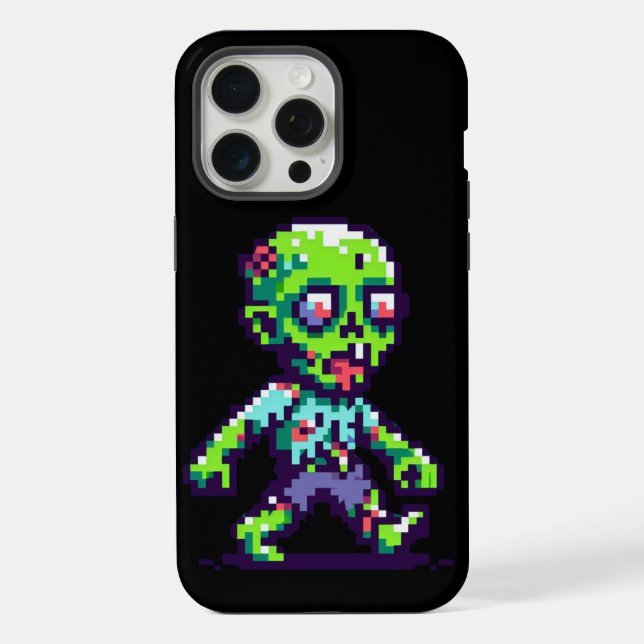 zumbi engraçado de Halloween em 8-bit (Verso)