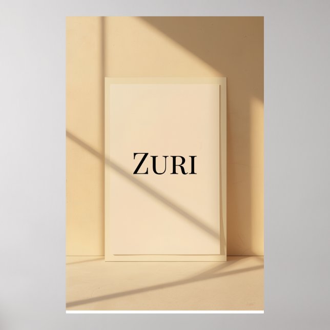 Zuri Modern Name Wall Art – Minimalist Poster (Frente)